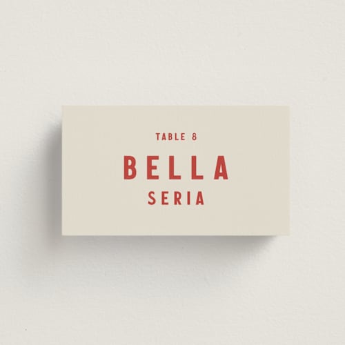 This is a sierra wedding place cards with standard by Ani Somi called coyota printing on signature in placecard