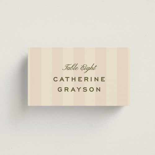 This is a blush wedding place cards with standard by Ellen Schlegelmilch called hayden printing on signature in placecard