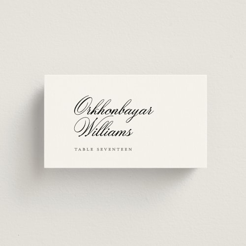 This is a salt wedding place cards with standard by chocomocacino called gregada printing on signature in placecard