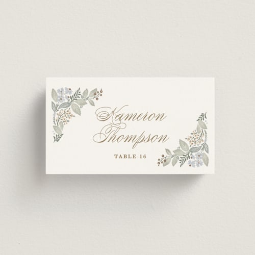 This is a meadow wedding place cards with standard by Kristen Smith called wild flora printing on signature in placecard