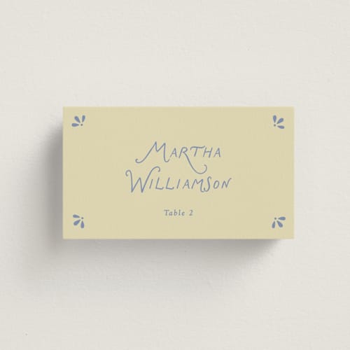 This is a sage wedding place cards with standard by Erin L. Wilson called gnossienne printing on signature in placecard