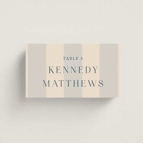 This is a sea breeze wedding place cards with standard by Rebecca Durflinger called nautical nuptials printing on signature in placecard