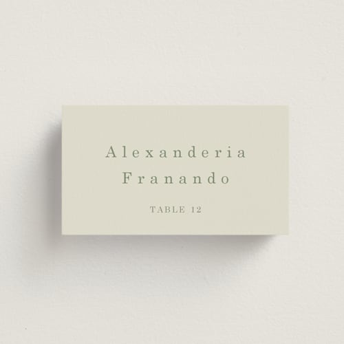 This is a mustard wedding place cards with standard by Baumbirdy called framed floral printing on signature in placecard