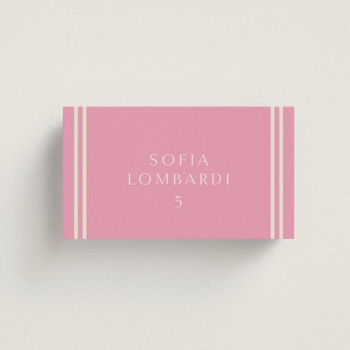 This is a fragola wedding place cards with standard by Megan Davis called bocce printing on signature in placecard