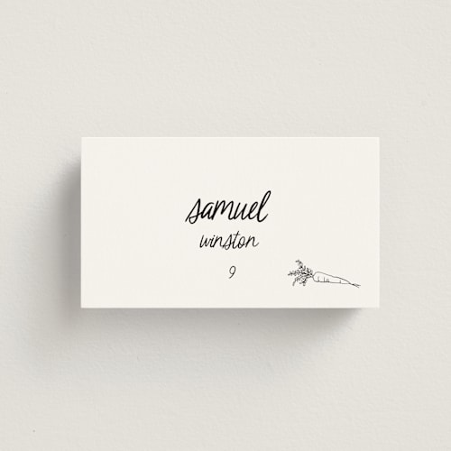 This is a ink wedding place cards with standard by Kelly Watkins called simple printing on signature in placecard
