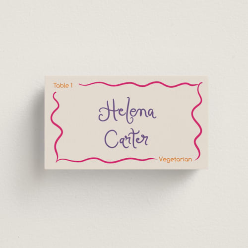 This is a marmalade wedding place cards with standard by Madison Kic called swoop meal choice placards printing on signature in placecard