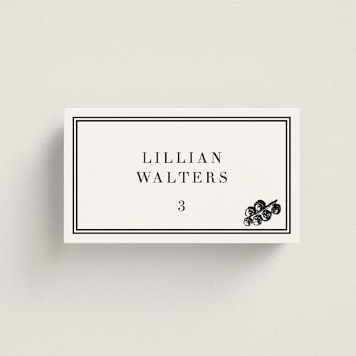 This is a tuxedo wedding place cards with standard by Megan Davis called perry printing on signature in placecard