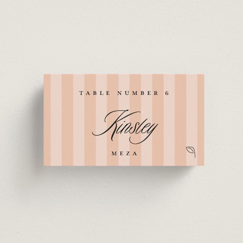 This is a candy wedding place cards with standard by Susan Zinader called a simple stripe meal choice printing on signature in placecard