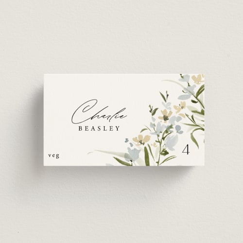 This is a lily wedding place cards with standard by Everett Paper Goods called fleur printing on signature in placecard