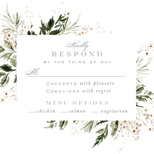 This is a porcelain rsvp postcards by Leah Bisch called grace printing on signature in postcard