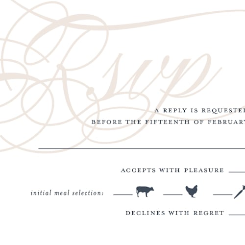 This is a latte rsvp postcards by Lauren Chism called fresh monogram printing on signature in postcard