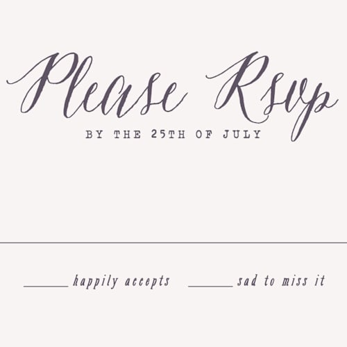 This is a plum rsvp postcards by Hooray Creative called garden lights printing on signature in postcard