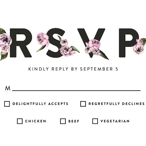 This is a ice mist rsvp postcards by Cass Loh called peony printing on signature in postcard