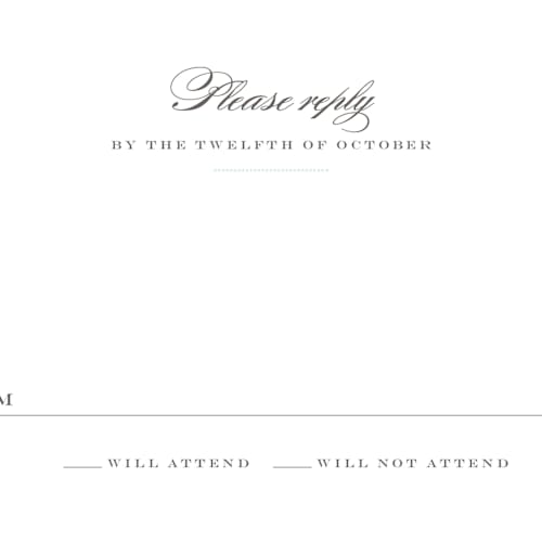 This is a sky blue rsvp postcards by danielleb called charming go lightly printing on signature in postcard