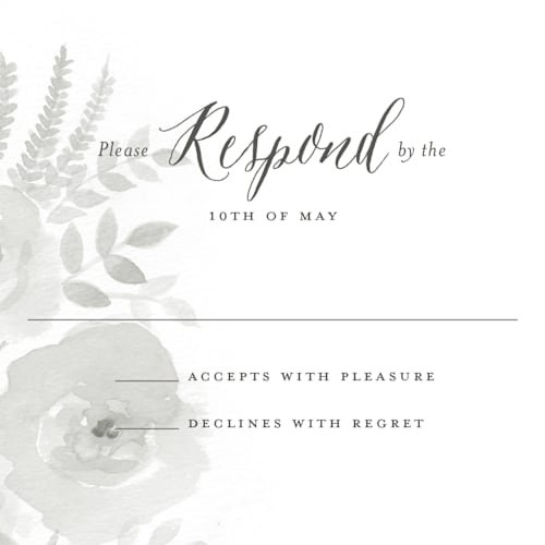 This is a fog rsvp postcards by Jill Means called watercolor floral printing on signature in postcard