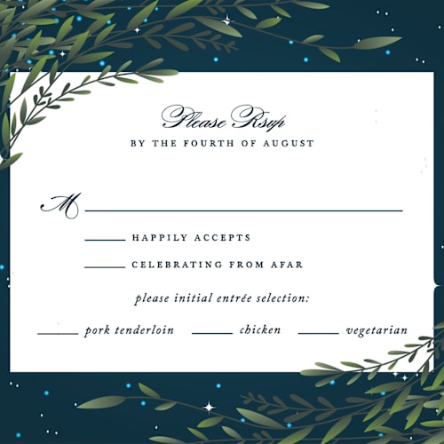 This is a midnight rsvp postcards by Jennifer Postorino called dreamkeeper printing on signature in postcard