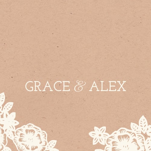 This is a kraft thank you postcards by Katharine Watson called lace and kraft printing on signature in postcard