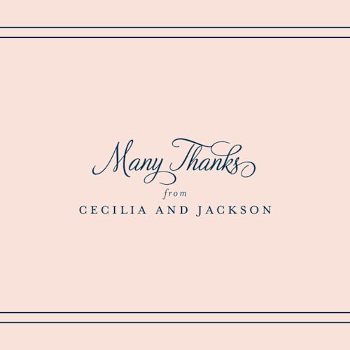 This is a cotton candy thank you postcards by Kimberly FitzSimons called chic gala printing on signature in postcard