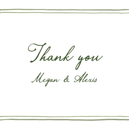 This is a moss thank you postcards by Cass Loh called handwritten printing on signature in postcard