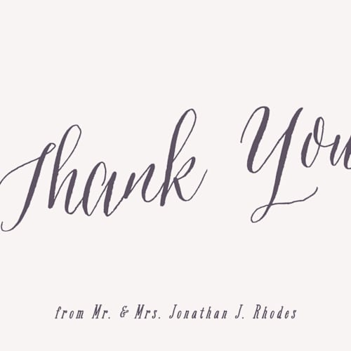 This is a plum thank you postcards by Hooray Creative called garden lights printing on signature in postcard