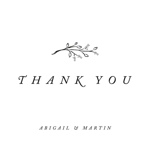This is a cotton thank you postcards by Stacey Meacham called storybook romance printing on signature in postcard