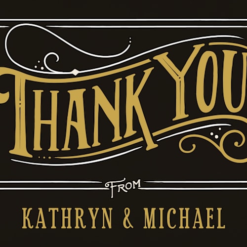 This is a honey bee thank you postcards by GeekInk Design called inked printing on signature in postcard