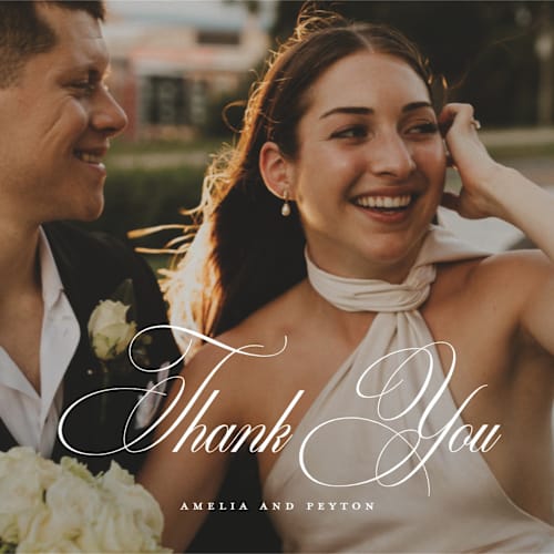 This is a ocean thank you postcards with standard by Kelly Schmidt called hilton printing on signature in postcard