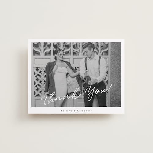 This is a cloud wedding thank you cards with standard by Adelyn T. called photograph scribble printing on recycled smooth signature in standard