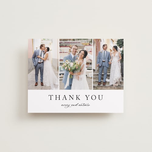 This is a onyx wedding thank you cards with standard by Jennifer Postorino called avery printing on recycled smooth signature in standard