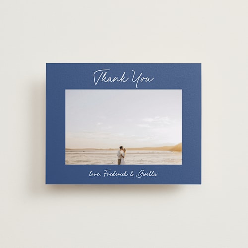 This is a santorini wedding thank you cards with standard by chocomocacino called strazzate printing on recycled smooth signature in standard
