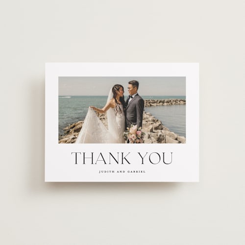 This is a ink wedding thank you cards with standard by Lori Wemple called tomorrows printing on recycled smooth signature in standard