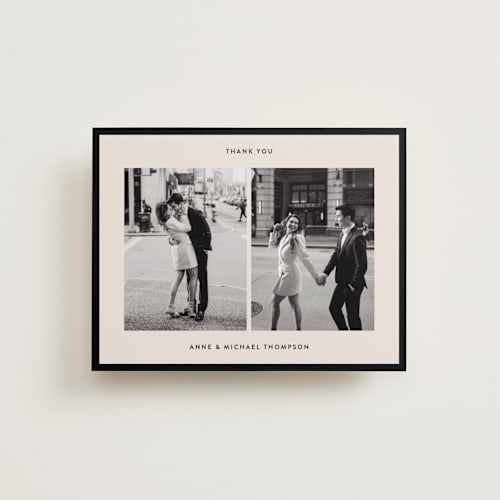 This is a tuxedo wedding thank you cards with standard by Inkblot Design called borough printing on recycled smooth signature in standard