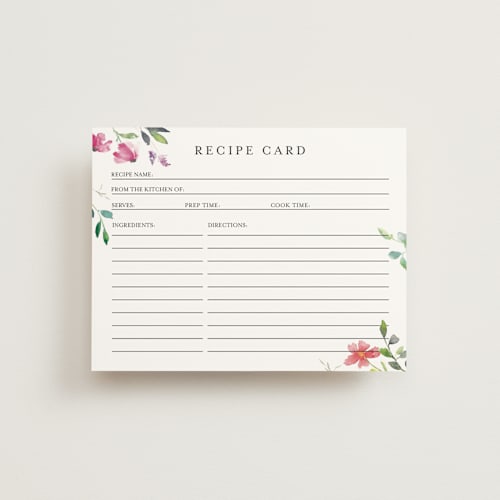 This is a floral bridal shower insert cards with standard by Mere Paper called spring wildflowers printing on signature in standard