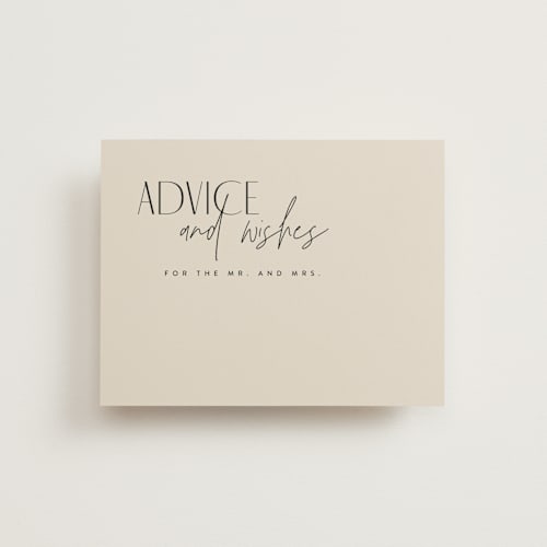 This is a natural bridal shower insert cards with standard by Kelly Schmidt called layered printing on signature in standard