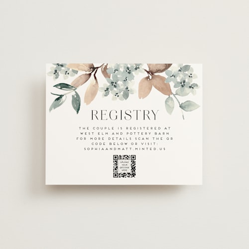 This is a dried botanicals bridal shower insert cards with standard by Petra Kern called grande printing on signature in standard