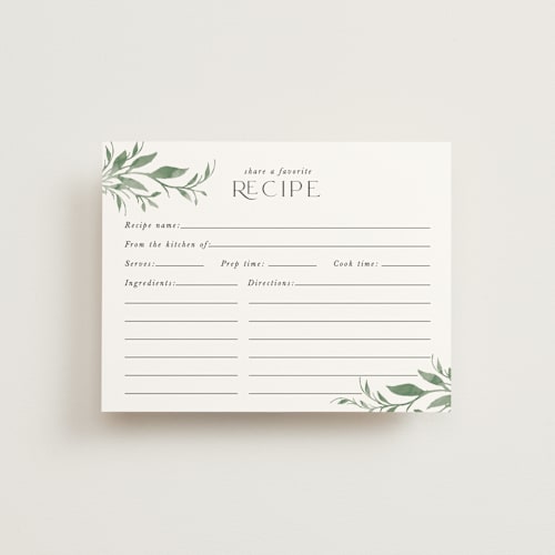 This is a meadow bridal shower insert cards with standard by Melanie Kosuge called hyde park printing on signature in standard