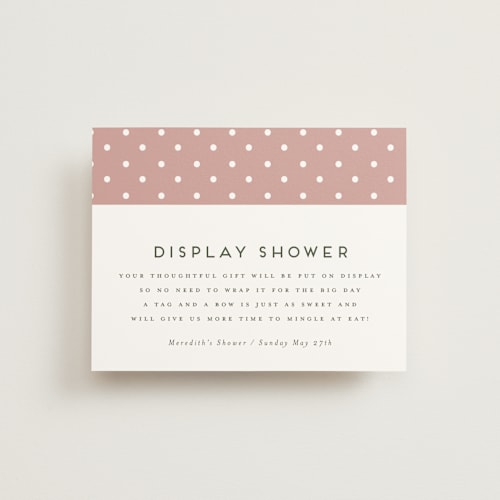 This is a bright bridal shower insert cards with standard by Heather Cairl called flower bar printing on signature in standard