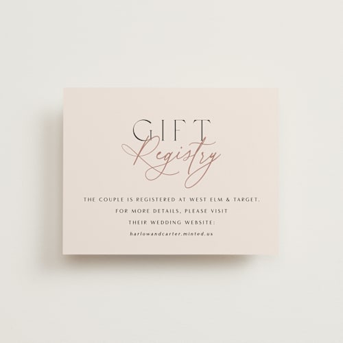 This is a champagne bridal shower insert cards with standard by Summer Winkelman called simple classic printing on signature in standard