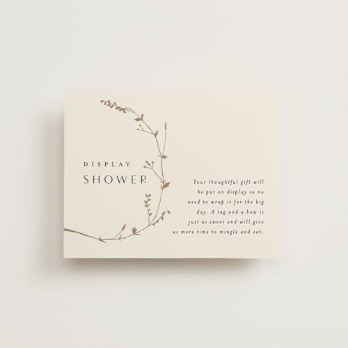 This is a eggshell bridal shower insert cards with standard by Amy Kross called vine wrap printing on signature in standard
