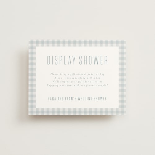 This is a sky bridal shower insert cards with standard by Lea Delaveris called charming printing on signature in standard