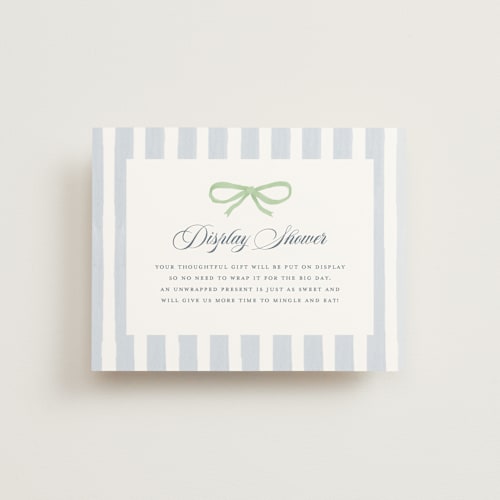 This is a mint bridal shower insert cards with standard by Pati Cascino called celina printing on signature in standard