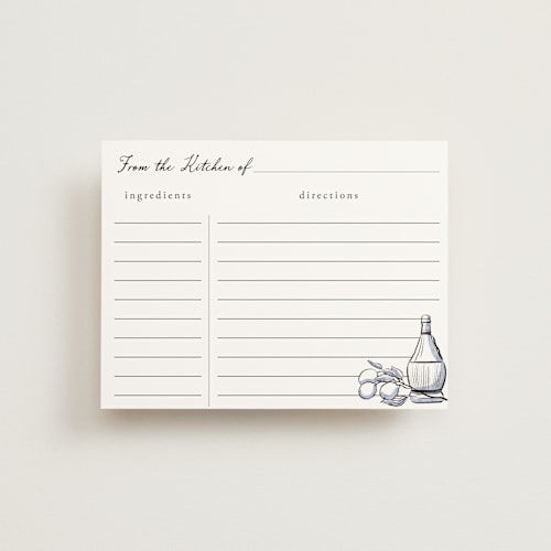 This is a powder blue bridal shower insert cards with standard by Becky Nimoy called blue chianti printing on signature in standard