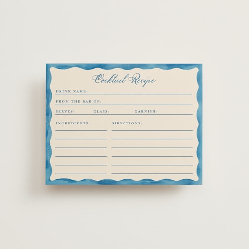 This is a almalfi bridal shower insert cards with standard by Creo Study called formal scallop printing on signature in standard