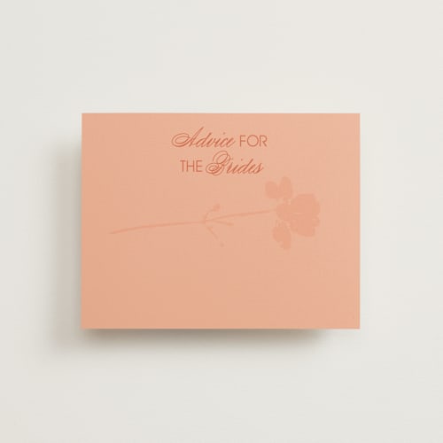 This is a poppy bridal shower insert cards with standard by Morgan Kendall called bloom printing on signature in standard