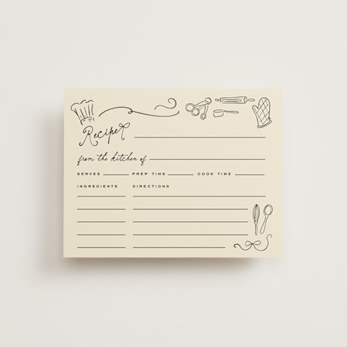 This is a sand bridal shower insert cards with standard by Creo Study called vintage par-tea printing on signature in standard