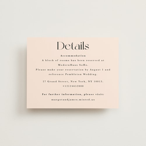 This is a blush enclosure cards with standard by Hudson meet Rose called soho printing on signature in standard
