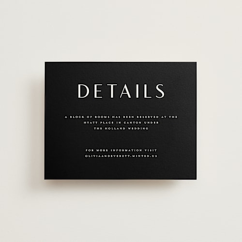 This is a onyx enclosure cards with standard by Emily Betts called modern classic names printing on signature in standard