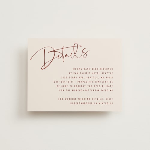 This is a rose enclosure cards with standard by Hooray Creative called millennial printing on signature in standard