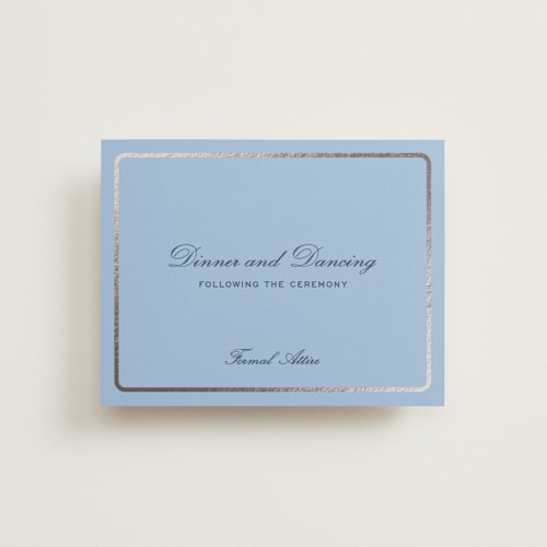 This is a sky foil stamped wedding invitations with foil pressed by Megan Davis called aperitif printing on signature in standard