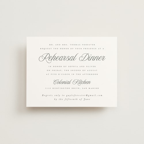 This is a graphite reception cards with standard by Leah Bisch called beautiful day printing on signature in standard
